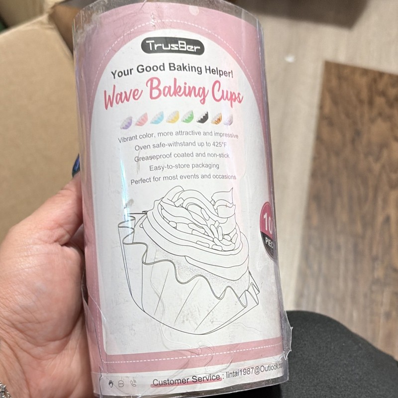TrusBer Wave Paper Cupcake Liners Greaseproof 100 Pack Multicolor