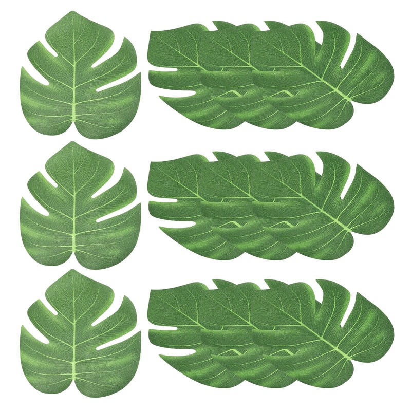 8″ Green Palm Leaves 50 Pack Artificial Palm Leaves Faux Palm Fronds, Style 16