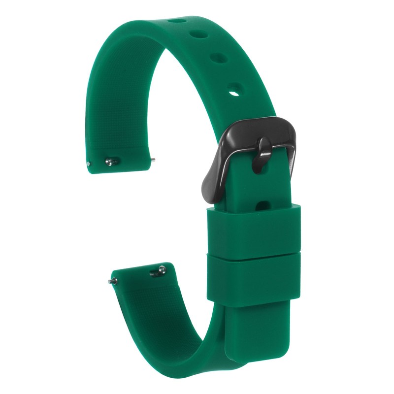 12mm watch strap, black, green, with buckle