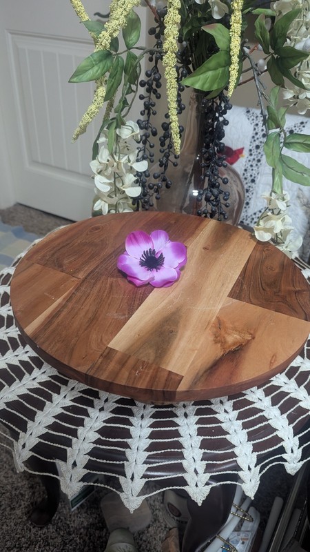 Hearth & Hand with Magnolia Wood Round Pedestal Cake Stand Matte 12in x 6in