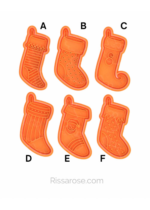 Christmas Socks Cookie Cutter Stamp elf socks shoes