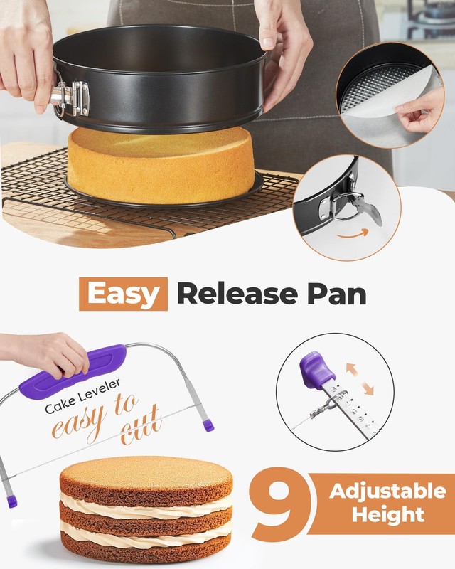 700pcs Cake Decorating Kit, Baking Supplies with Springform Pans, Cake Turnta... gallery