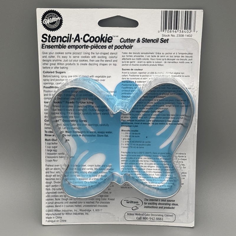 Wilton Butterfly Stencil A Cookie Cutter & Stencil Set 2003 NEW NIP gallery