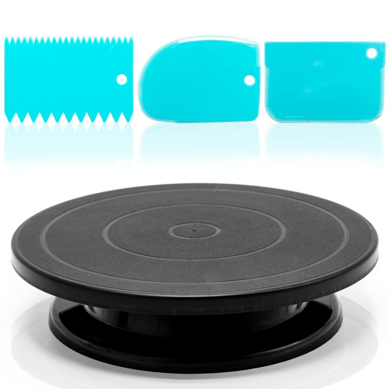11”Rotate Turntable Sculpting Wheel Revolving Cake Turnable Black Painting Tu…