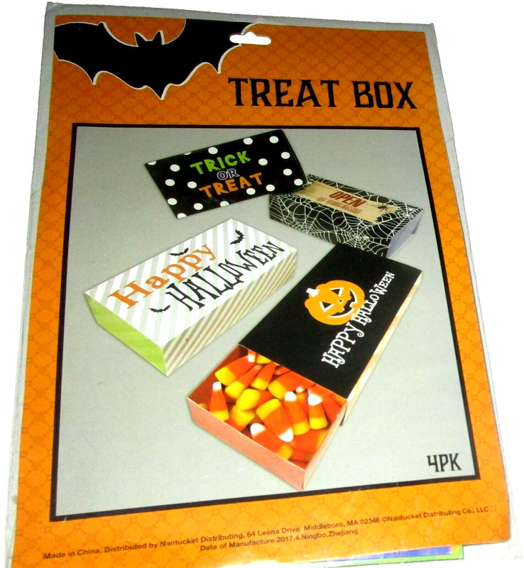 HALLOWEEN TREAT BOXES ~ 4 PK ~ Assorted Designs