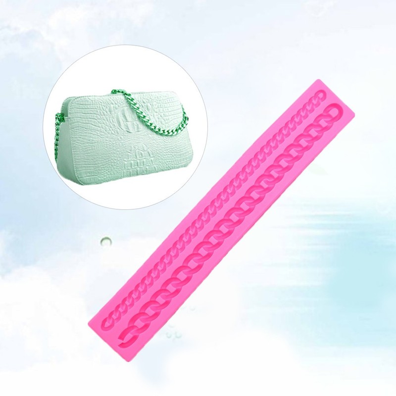 Set of 2 Reusable Silicone Chain Shape Cake Molds Pink Fondant Decorating gallery