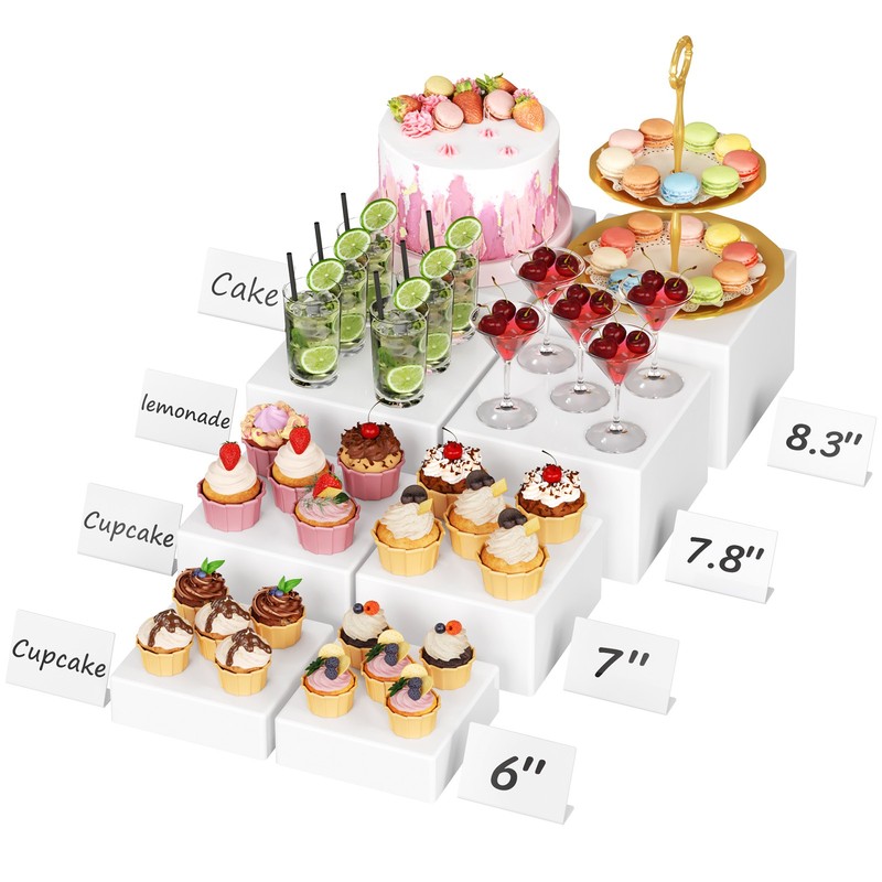 LEAGLOJOY Buffet Risers and Stands, Food Risers for Buffet Table,White