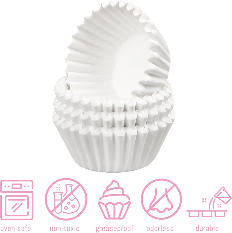 500Pcs Mini Cupcake Liners, White Muffin Liners, No Smell, Greaseproof Paper Bak gallery