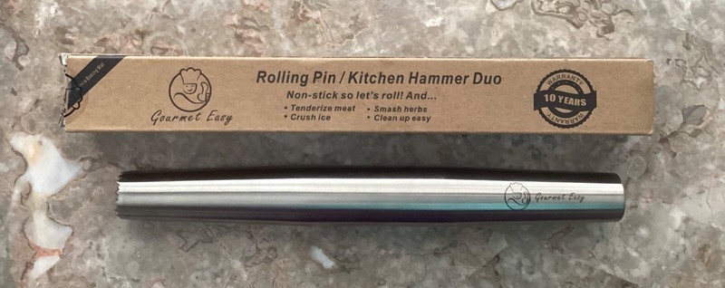 Gourmet Easy Stainless Steel Rolling Pin/Tenderizer Duo