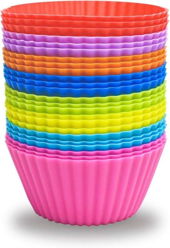 Standard Size Silicone Muffin Liners - 24 Pack of Dishwasher Safe Baking Cups gallery