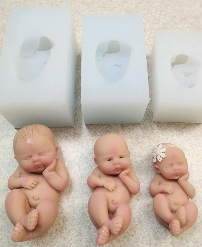 Fondant Silicone Mold, 3D Sleeping Baby Shape Silicone Baking Tool for Cake Topp gallery