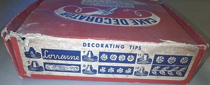 Vintage 50's Lorraine Aluminum Cake Decorator Set With Six Tips In Original Box gallery