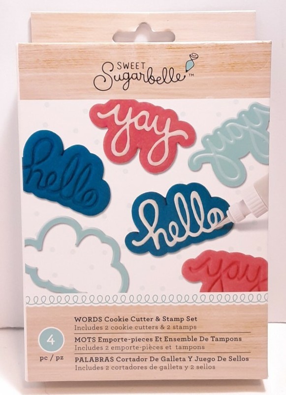 Sweet Sugarbelle Words Cookie Cutter, & Stamp Set 4 Pc Brand New Sealed