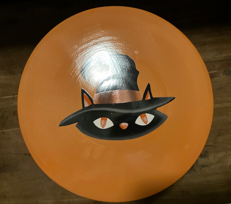 Place & Time Ceramic Halloween Black Cat Cake Stand/Dessert Display gallery