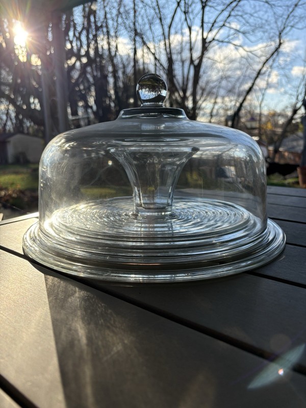 Anchor Hocking Park Avenue Pedestal Cake Stand with Dome Punch bowl Lid gallery