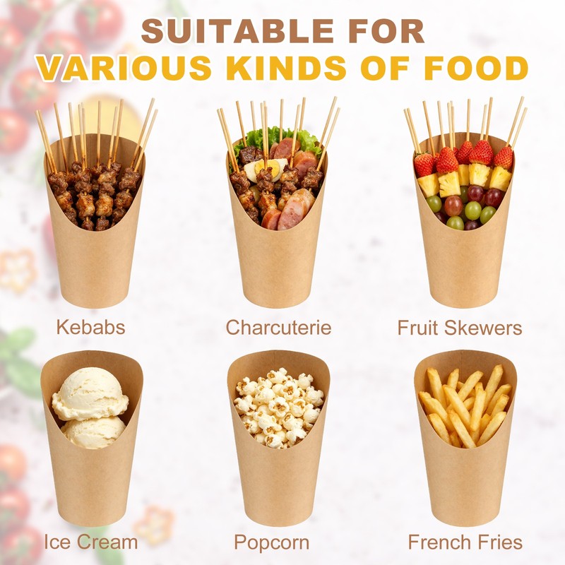50Pcs French Fries Holder, 12oz Disposable Paper Charcuterie Cups, White gallery