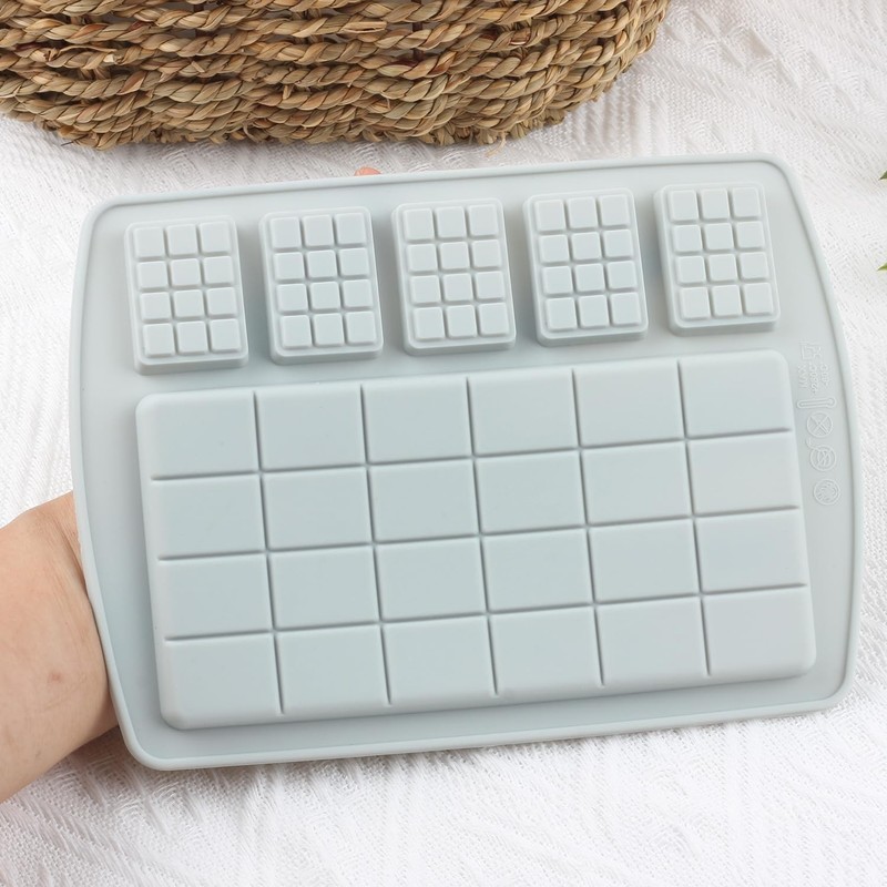 2 PCS Break Apart Silicone Chocolate Molds Waffle Mold Protein Energy Bar gallery
