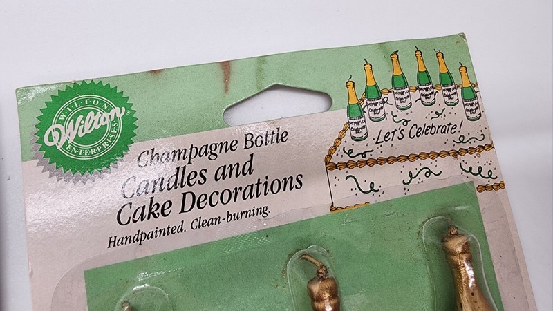 Cake Topper Lot Beer Bottle Vintage LIGHT beer And Champagne Decorative Candles gallery