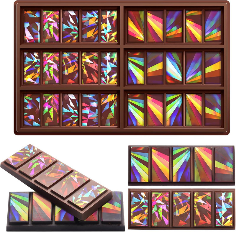 Holographic Chocolate Molds Resin Silicone Chocolate Deep Thick Molds for Reusab gallery