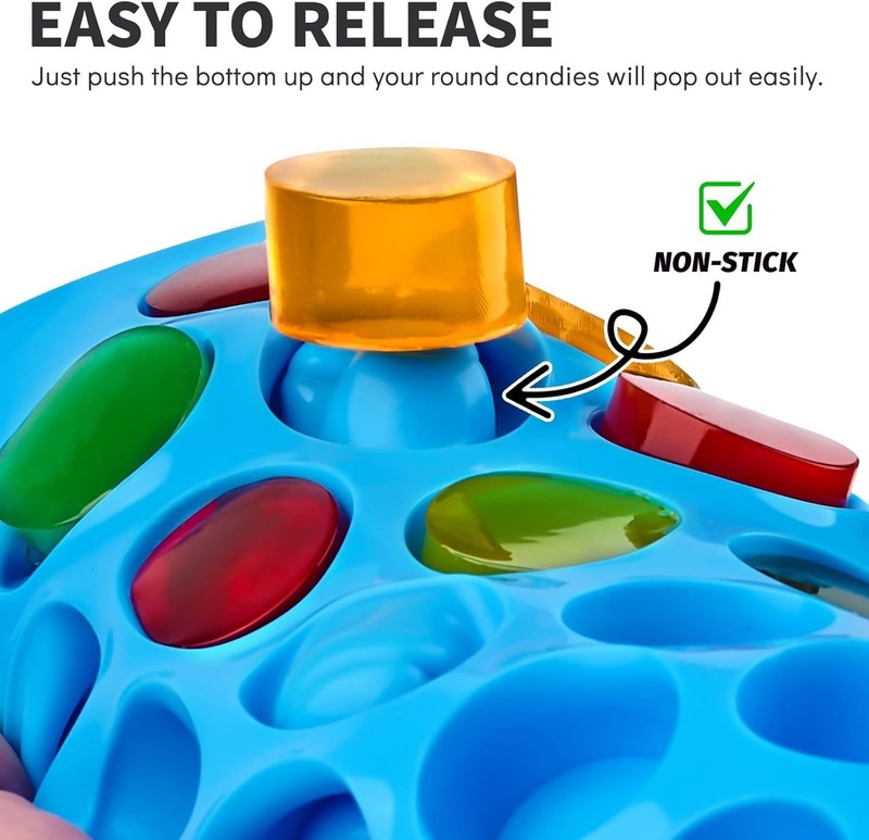 4pc Silicone Gummy Molds 55 Cavity Round Candy Mold for Chocolate Caramel Jello gallery