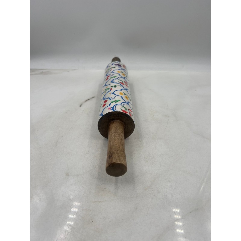CBK Inspired Home Rolling Pin Blue White Cherry Wood Handles Baking Kitchen gallery