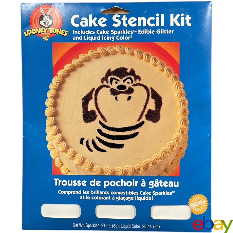 Wilton Cake Stencil Kit Looney Tunes Tasmanian Devil 1999 Sparkles 417-1285