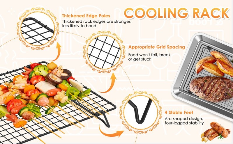 2 Pack Cooling Racks for Cooking and Baking, 13.4 x 9.4 Inch 2-Tier Stackable gallery