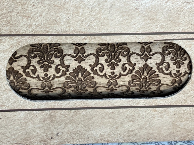 MAKE & BAKE Wooden Rolling Pin Embossed Fleur di Lis Pattern NEW in Gift Box gallery