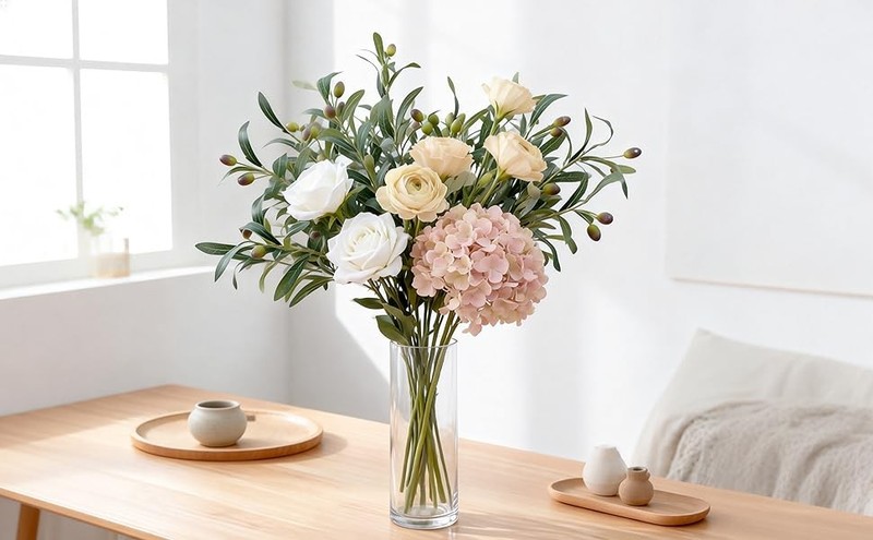 35.43 Inch Artificial Olive Leaves with Long Stems, 8 Pcs Fake Eucalyptus gallery