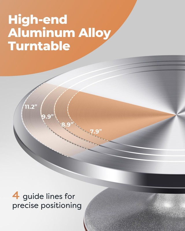 Aluminium Cake Turntable Set, Baking Tools with Revolving 12" Cake Stand for ... gallery
