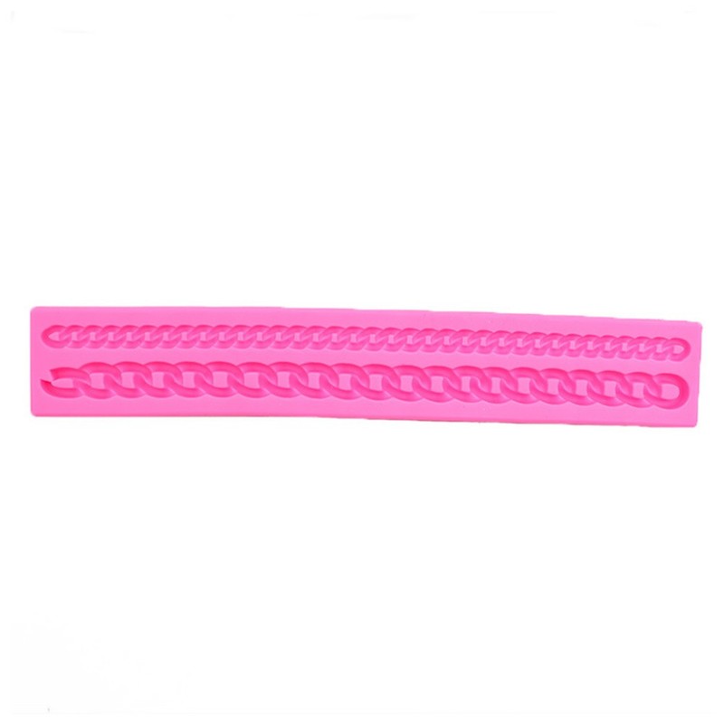 Set of 2 Reusable Silicone Chain Shape Cake Molds Pink Fondant Decorating gallery