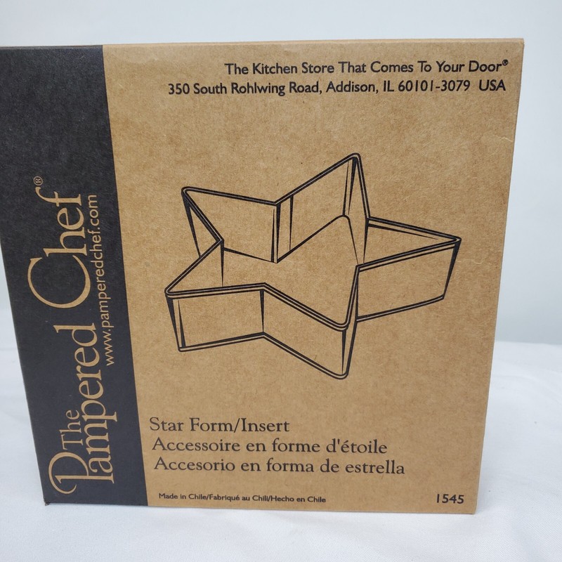 Pampered Chef 1545 Star Form New In Box Insert