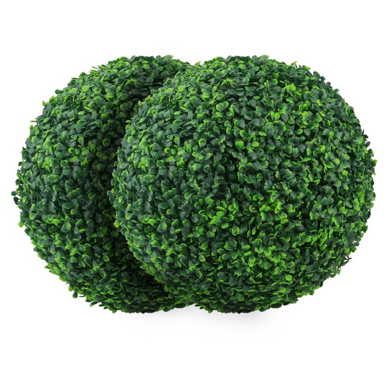 Sunnyglade 2 Pcs 7 Inch 4 Layers Artificial Plant Topiary Ball Faux Boxwood