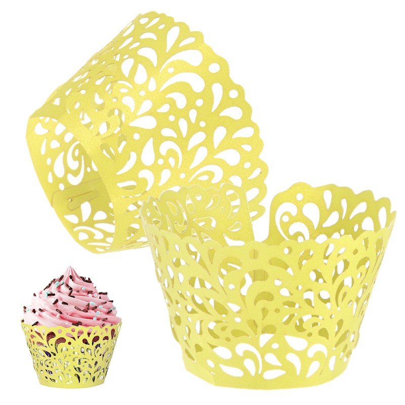 50-Pack Water Drop Cupcake Liners for Wedding Party Decoration[Light Green]