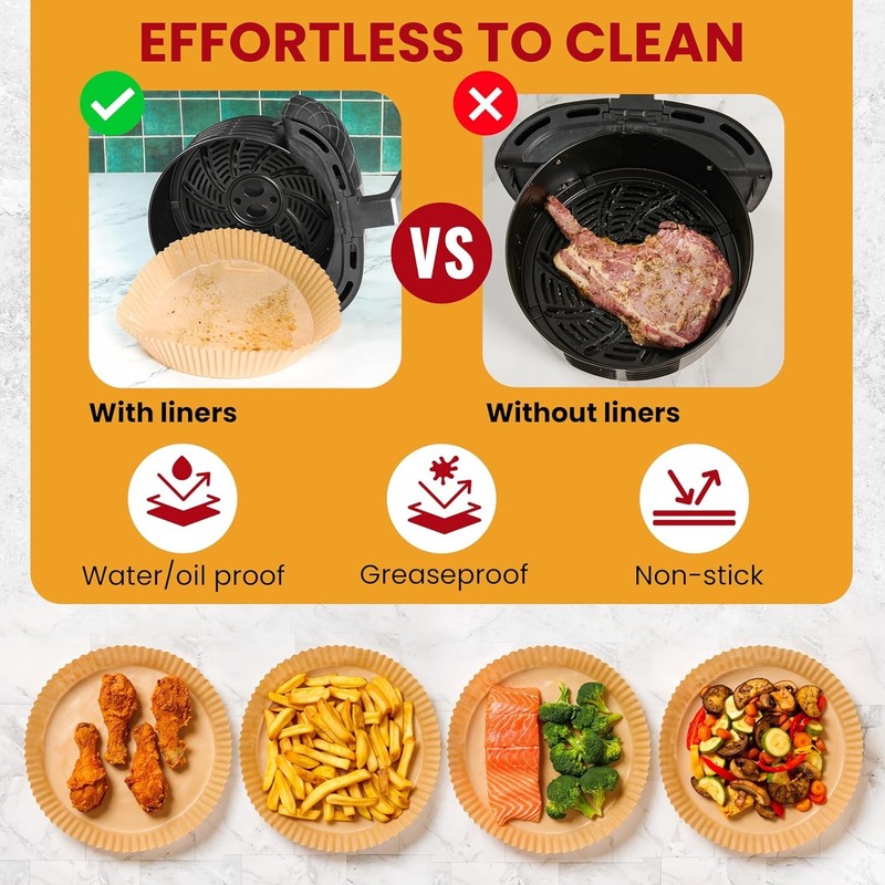 400PCS Air Fryer Liners 8" Round Non-Stick Oil Proof for 5-8QT Basket gallery