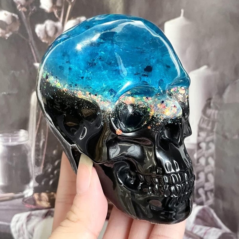 Crystal Clear Silicone Skull Molds Set – Perfect for Resin and Clay Crafting gallery