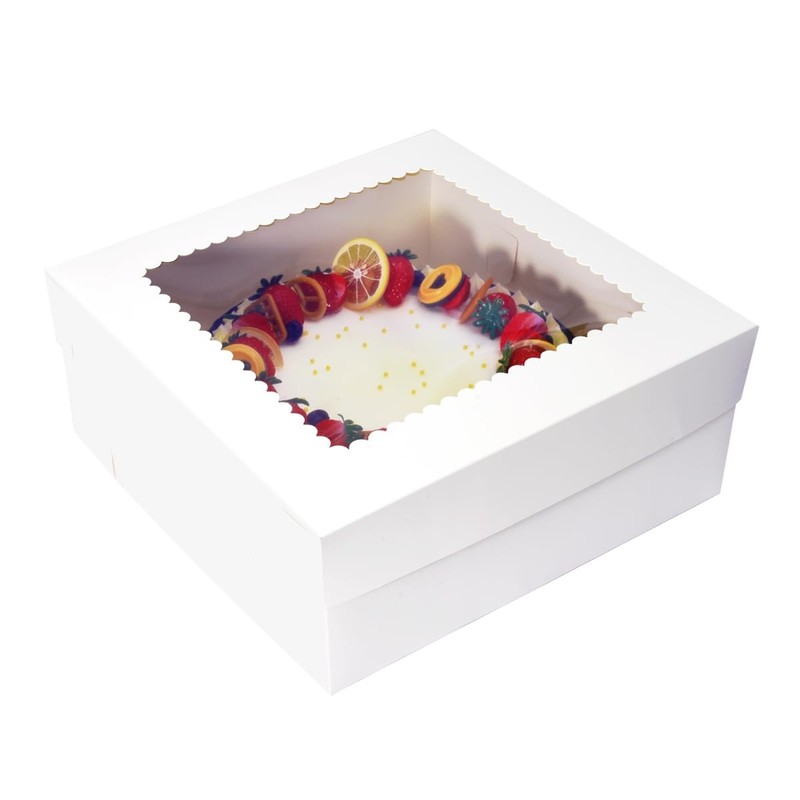 JJO Cake Boxes with Window 14x14x6 Inch 10 Pack,Wedding Cake Boxes,Large Cake…