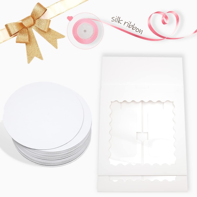 36pcs 6x6x5 Inches with Window 18-Packs White 6 Inch Bakery Boxes (18 Cake Bo... gallery