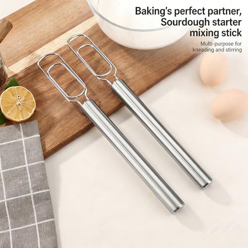 Danish Dough Whisk – Stainless Steel Flat Dough Hook Mixer for Sourdough gallery
