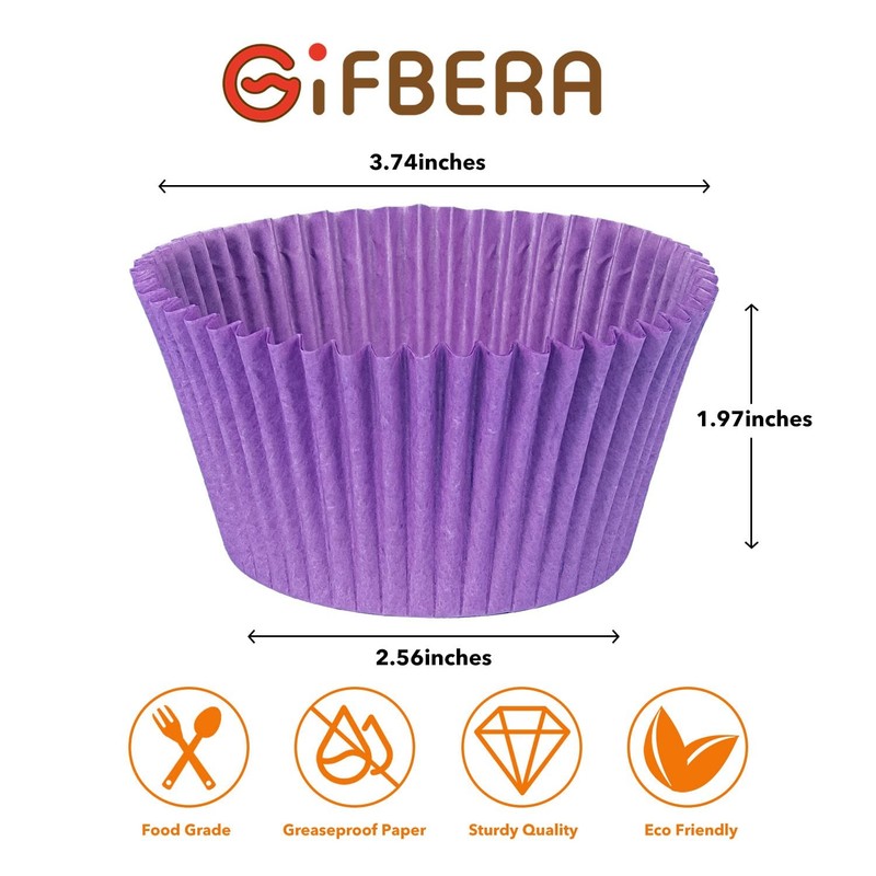 Gifbera Bright Rainbow Jumbo Cupcake Liners 400Count, Large Solid Colorful Pa... gallery