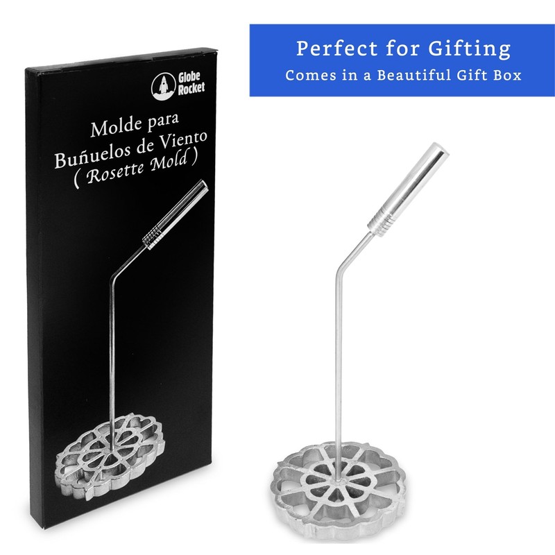Bunuelos Mold with Handle (4.7 in Cast Aluminum) - Molde 4.7 Inches, Silver gallery