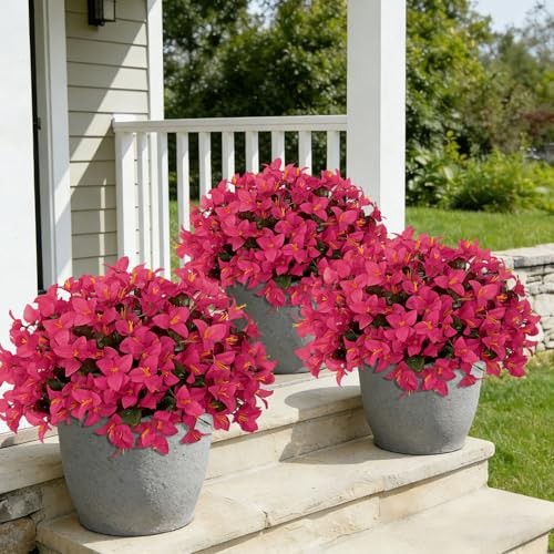 Fake Bougainvillea Artificial Flowers for Outdoors Silk Flowers 4PCS Hotpink gallery