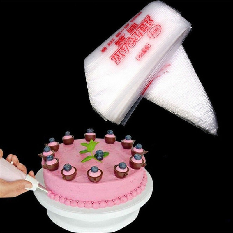 100pcs Plastic Disposable Pastry Bag Icing Piping Cake Cupcake Decorating Bags gallery