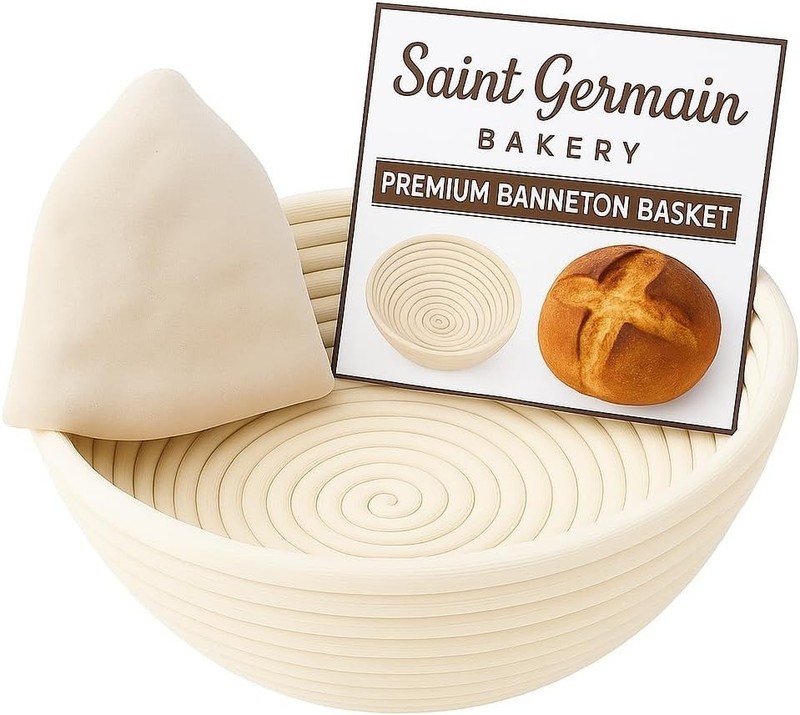 9 inch Premium Round Bread Basket with Liner for Making Beautiful Bread