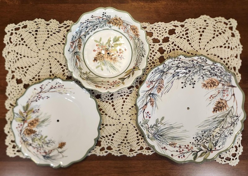 Winter Forest Three Tiered Tray; Christmas Cake Stand; Cupcake Tray gallery