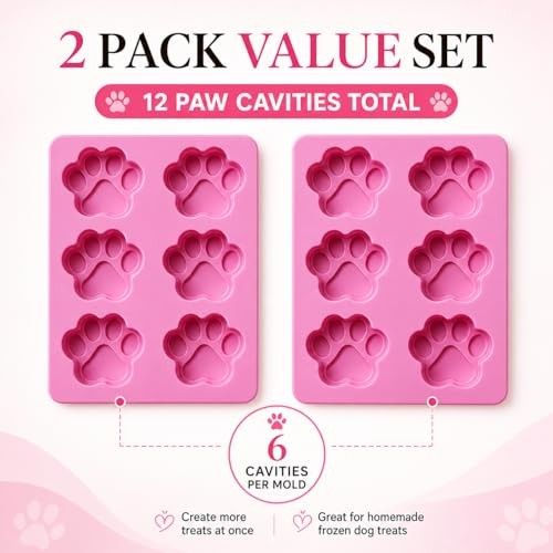 Set of Two Dog Paw Print Silicone Mold for Homemade Dog Treats for Baking gallery