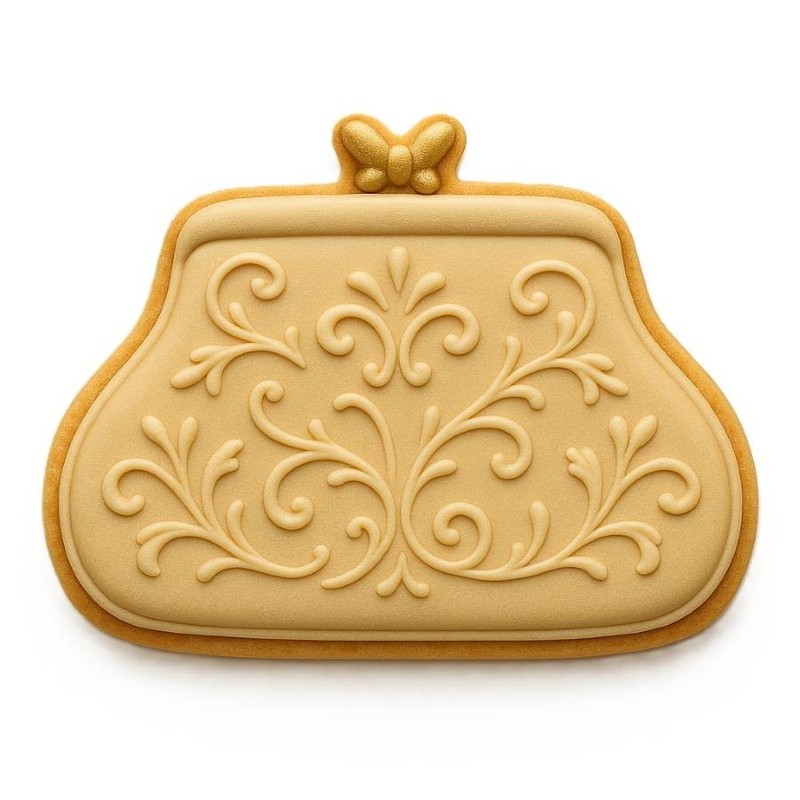 Ladies Clutch Coin Purse Vintage Carpet Bag 4'' Cookie Cutter Metal gallery