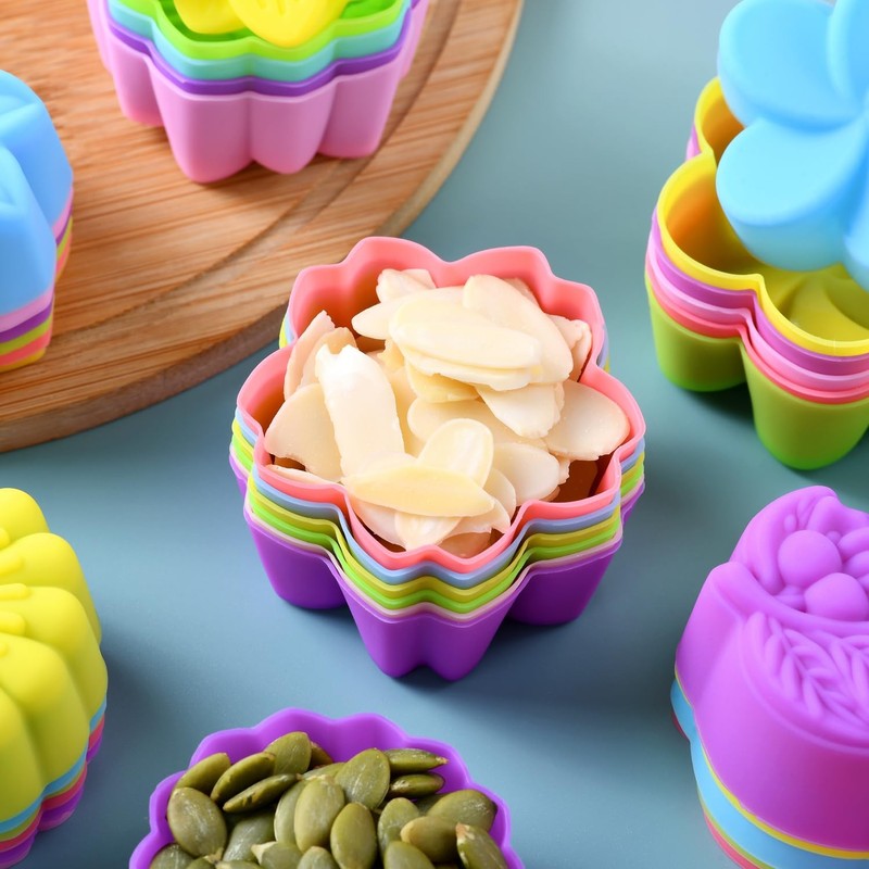 Reusable Silicone Baking Cups, 2 Inch Mini Size Silicone Cupcake Liners for b... gallery