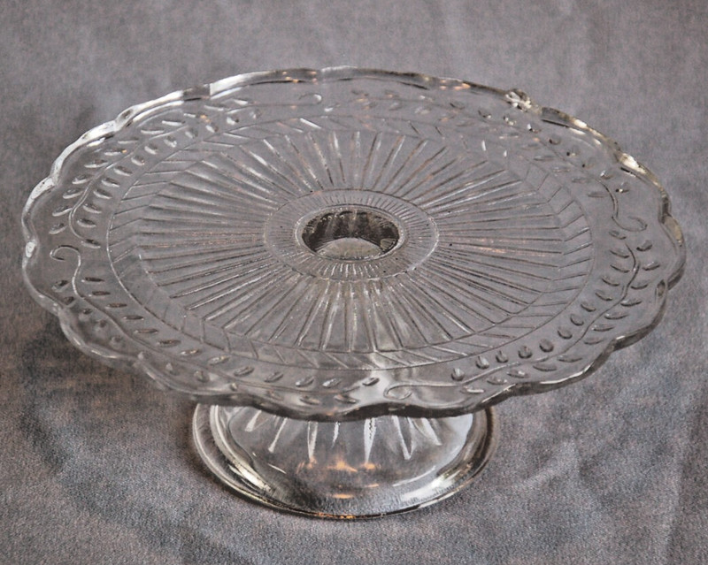 Pressed Glass ~ 8½” Footed STAND ~ Serving Plate ~ Petit Fours, Bon Bons, etc.