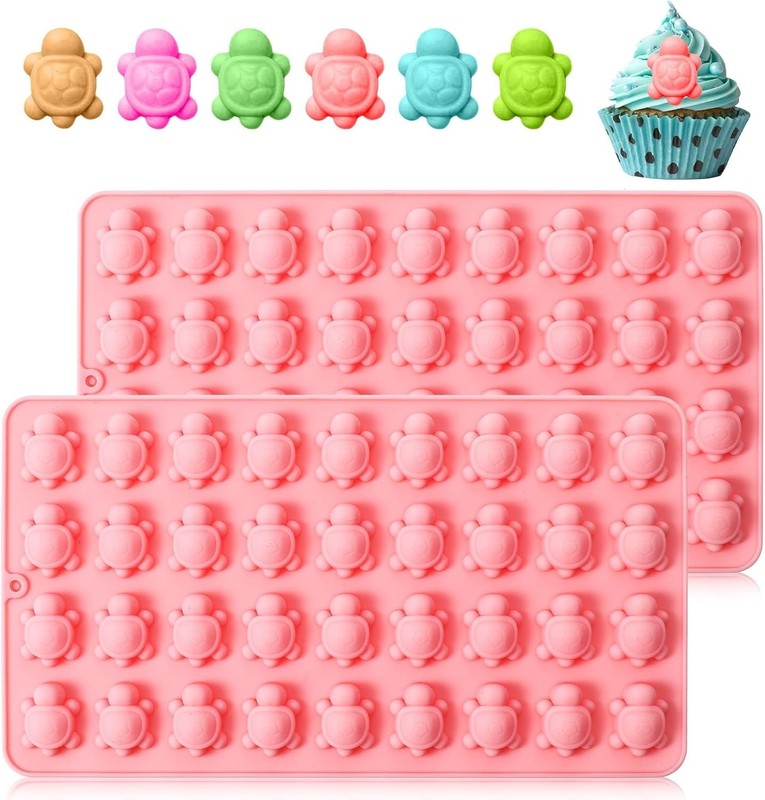 2 Pcs Mini Turtle Silicone Mold For Chocolate Small Candy Gummy Molds Tortoise